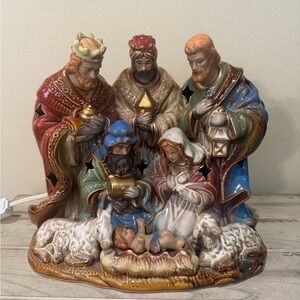 One Piece Nativity Set Christmas Decoration Religious Light Up